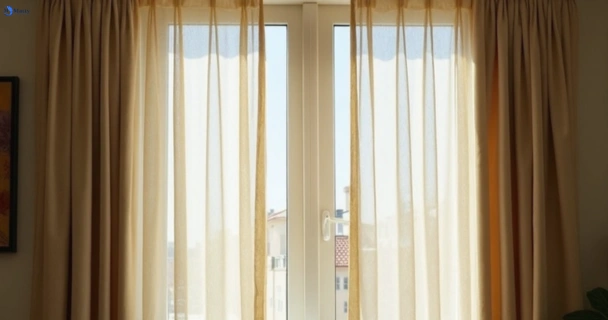 Dusty and dull curtains in woodcroft-nsw before steam cleaning
